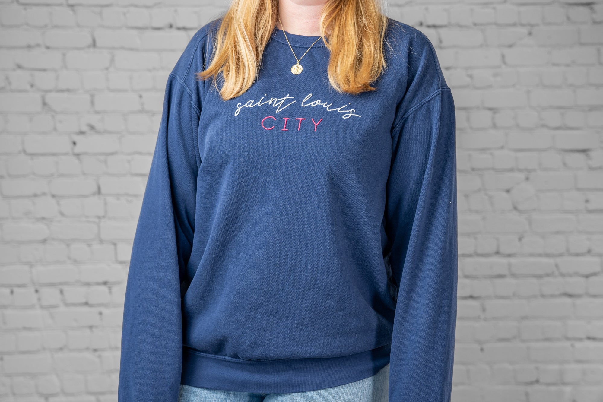 DoMeAFavorSTL Saint Louis Preppy Cursive / Saint Louis Sweatshirt / St. Louis / Graphic Sweatshirt