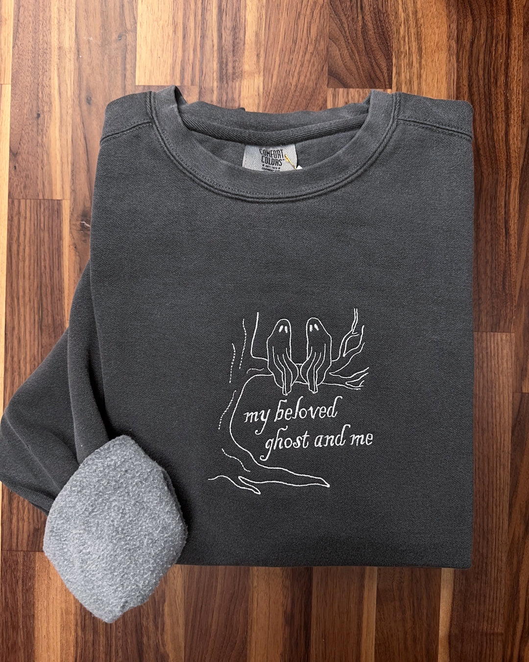 my beloved ghost and me embroidered swiftie halloween comfort colors crewneck