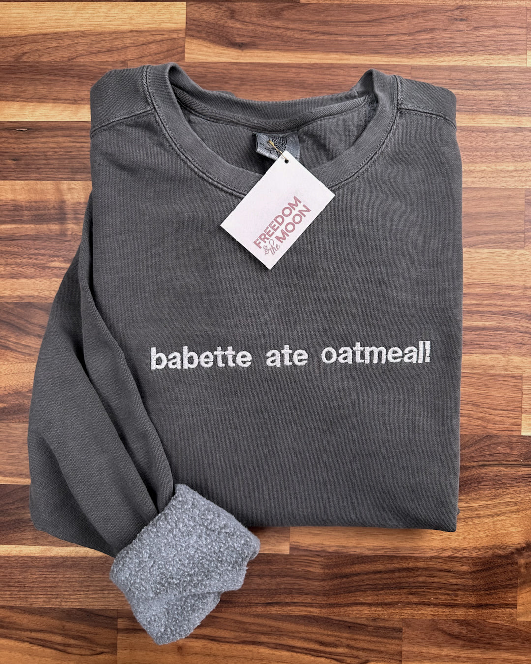 Babette ate oatmeal embroidered comfort colors crewneck stars hollow coffee gilmore Luke's 