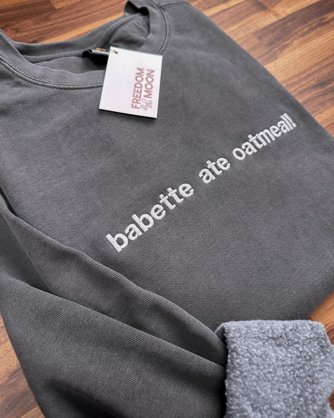 Babette ate oatmeal embroidered comfort colors crewneck stars hollow coffee gilmore Luke's 