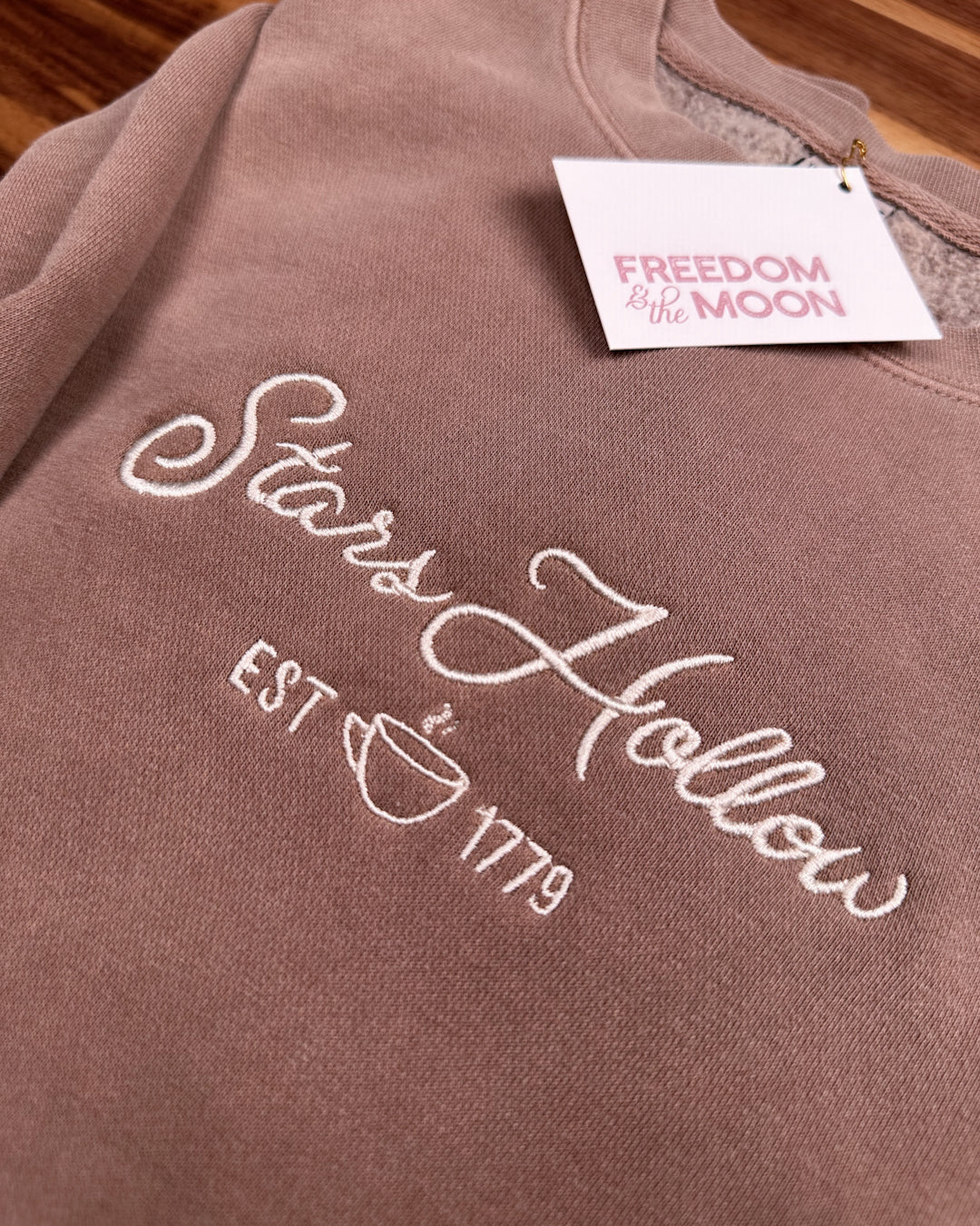 stars hollow coffee embroidered comfort colors crewneck gilmore Luke's 