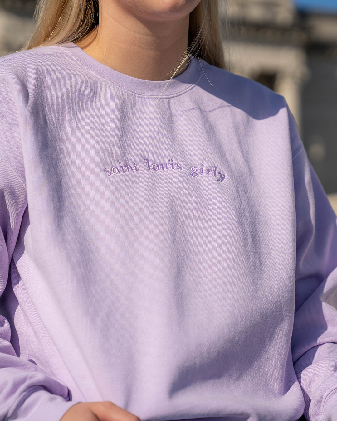 Saint Louis girly embroidered comfort colors crewneck sweatshirt