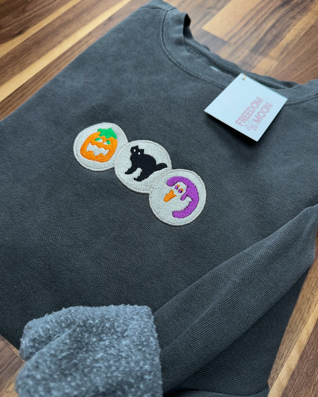 halloween sugar cookies embroidered vintage comfort colors halloween sweatshirt